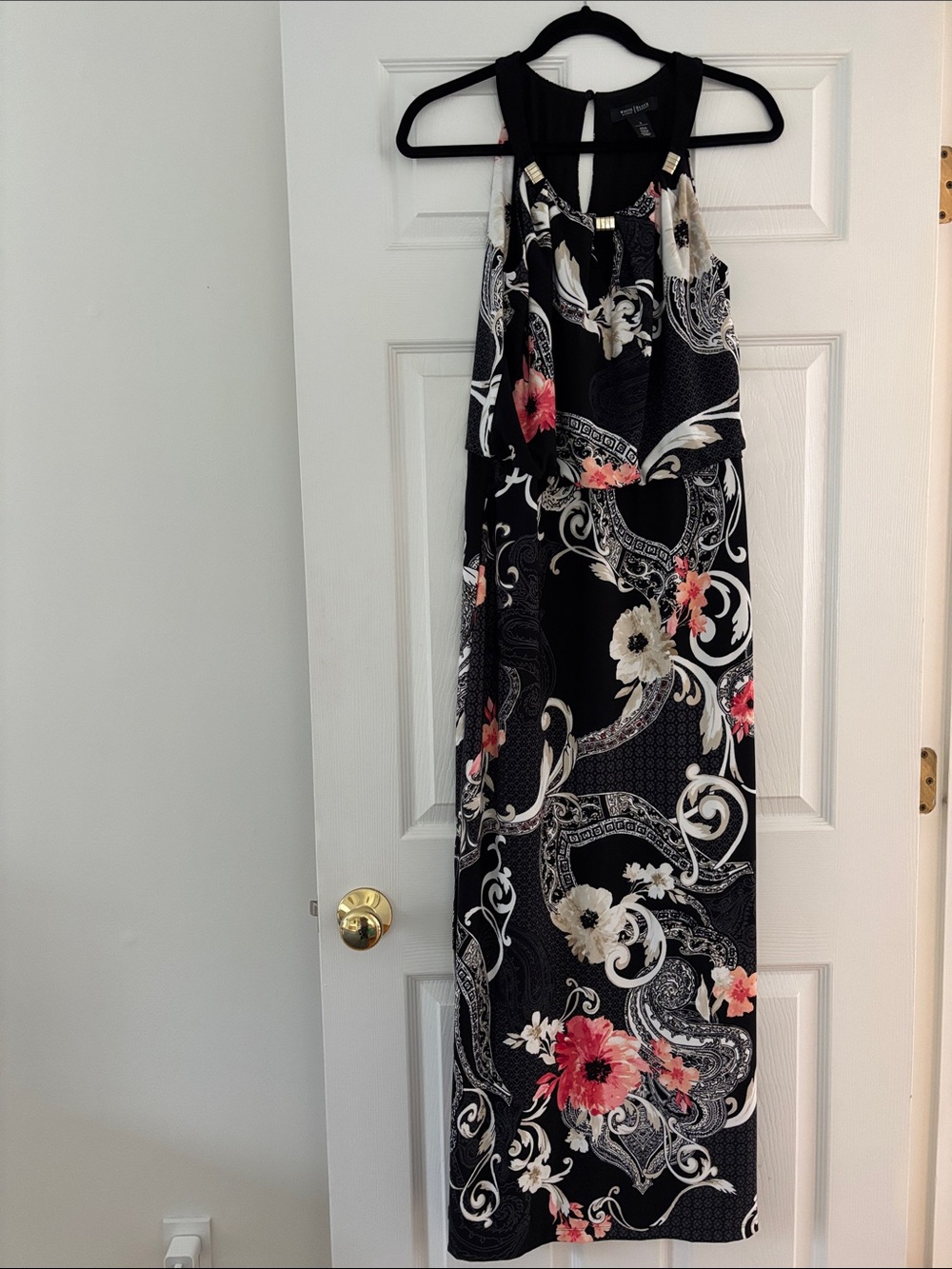 White House Black Market Black Floral Maxi Dress